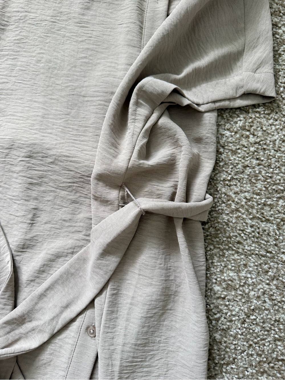 DKNY Taupe Button-Front Midi Shirt Dress - Picture 8 of 10
